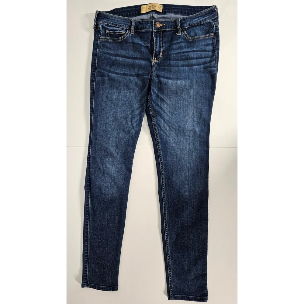 Hollister Super Skinny Low Rise Jeans Dark Wash Blue W30 L30 Size 11R